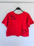 POLERA CROP ICONO ROJO
